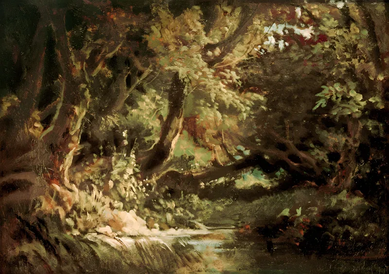 Carl Spitzweg | Skovinteriør - 1845 | Indrammet kunsttryk | Romantik | formida