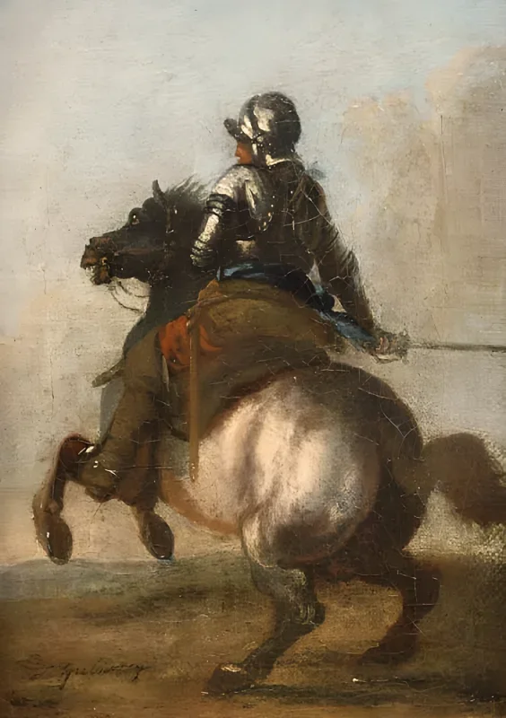 Carl Spitzweg | Rytterportræt - 1851 | Indrammet kunsttryk | Romantik | formida