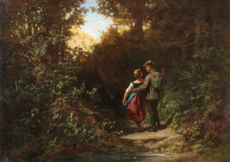 Carl Spitzweg | På jagt - 1865 | Indrammet kunsttryk | Romantik | formida