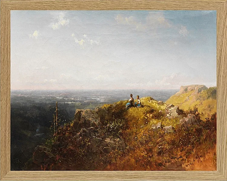 Carl Spitzweg – Zwei Dirndl auf der Alm 1870 | Giclée Kunstdruck gerahmt