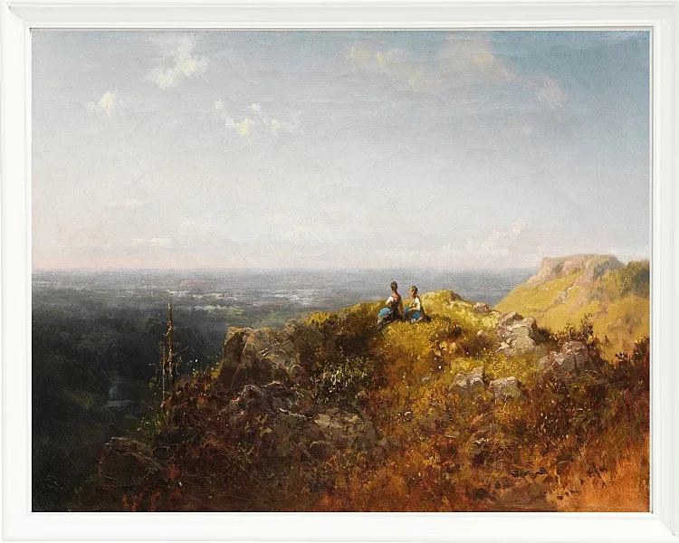 Carl Spitzweg – Zwei Dirndl auf der Alm 1870 | Giclée Kunstdruck gerahmt