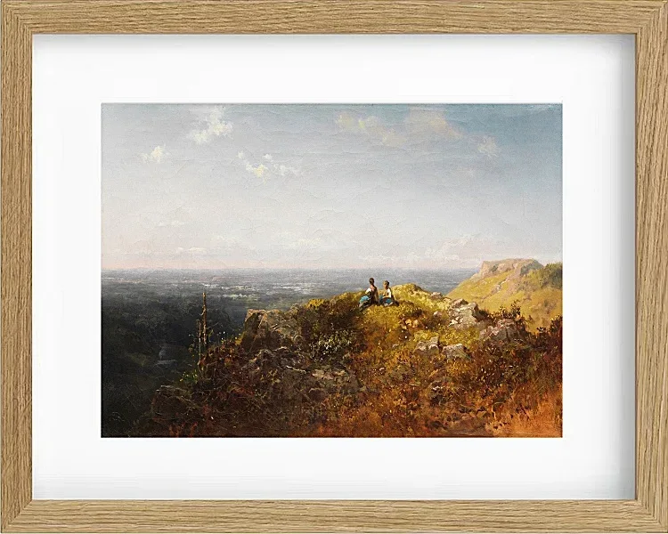 Carl Spitzweg – Zwei Dirndl auf der Alm 1870 | Giclée Kunstdruck gerahmt