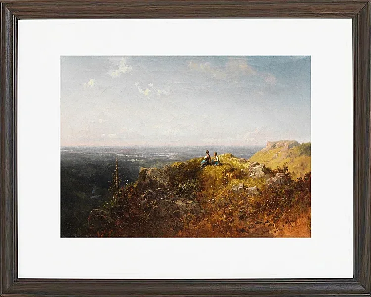 Carl Spitzweg – Zwei Dirndl auf der Alm 1870 | Giclée Kunstdruck gerahmt