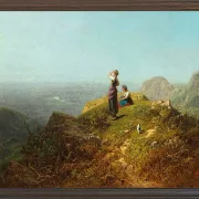Carl Spitzweg – Zwei Mädchen auf einer Alp 1860 | Giclée Kunstdruck gerahmt
