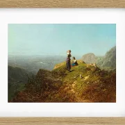 Carl Spitzweg – Zwei Mädchen auf einer Alp 1860 | Giclée Kunstdruck gerahmt