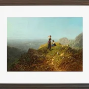Carl Spitzweg – Zwei Mädchen auf einer Alp 1860 | Giclée Kunstdruck gerahmt