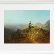 Carl Spitzweg – Zwei Mädchen auf einer Alp 1860 | Giclée Kunstdruck gerahmt