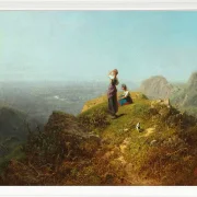 Carl Spitzweg – Zwei Mädchen auf einer Alp 1860 | Giclée Kunstdruck gerahmt