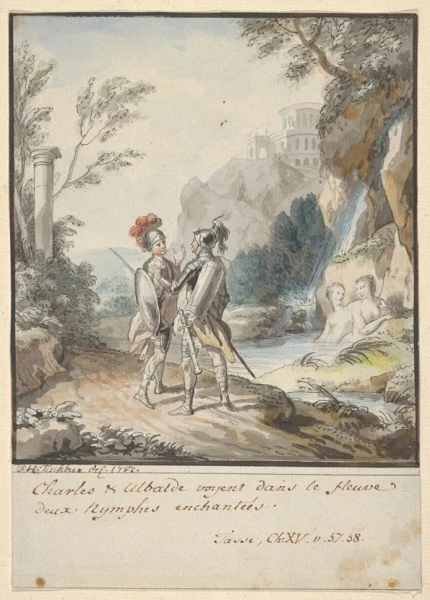 Carlo und Ubaldo widerstehen den Verzauberungen der Nymphen von Armida – 1782