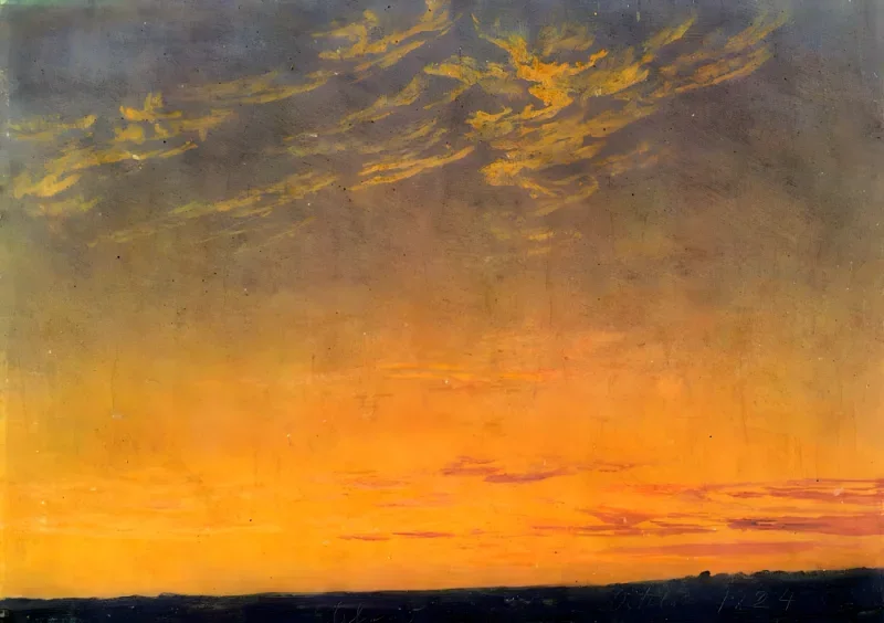 Caspar David Friedrich | Abend mit Wolken - 1824 | Gerahmter Kunstdruck | Romantik | formida