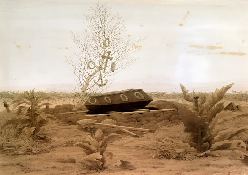 Caspar David Friedrich | På gravens rand - 1830 | Indrammet kunsttryk | Romantic | formida