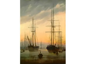 Caspar David Friedrich | Ansicht eines Hafens - 1815 | Gerahmter Kunstdruck | Romantik | formida