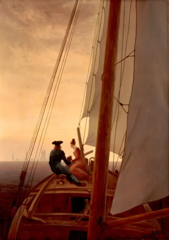 Caspar David Friedrich | På sejlskibet - 1818 | Indrammet kunsttryk | Romantic | formida
