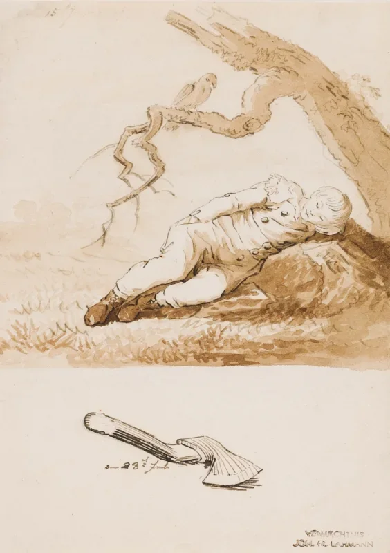 Caspar David Friedrich | Sovende dreng - 1802 | Indrammet kunsttryk | Romantic | formida