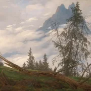 Caspar David Friedrich | Bjergtinder med bevægende skyer - 1835 | Indrammet kunsttryk | Romantic | formida