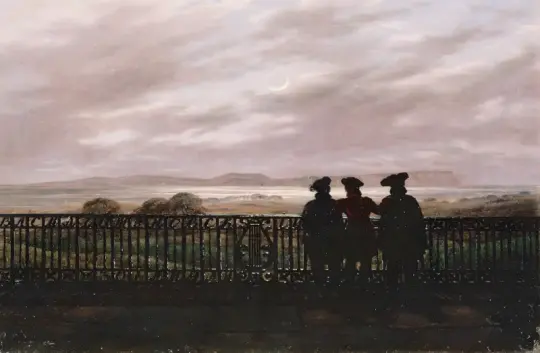 Caspar David Friedrich | De tre digtere - 1820 | Indrammet kunsttryk | Romantic | formida