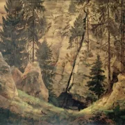 Caspar David Friedrich | Felsental, Arminius' grav - 1813 | Indrammet kunsttryk | Romantic | formida