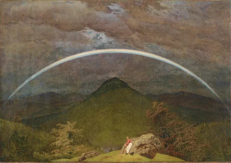 Caspar David Friedrich | Bjerglandskab med regnbue - 1809 | Indrammet kunsttryk | Romantic | formida