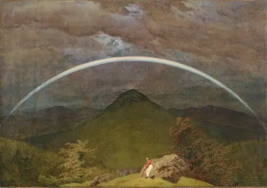 Caspar David Friedrich | Bjerglandskab med regnbue - 1809 | Indrammet kunsttryk | Romantic | formida