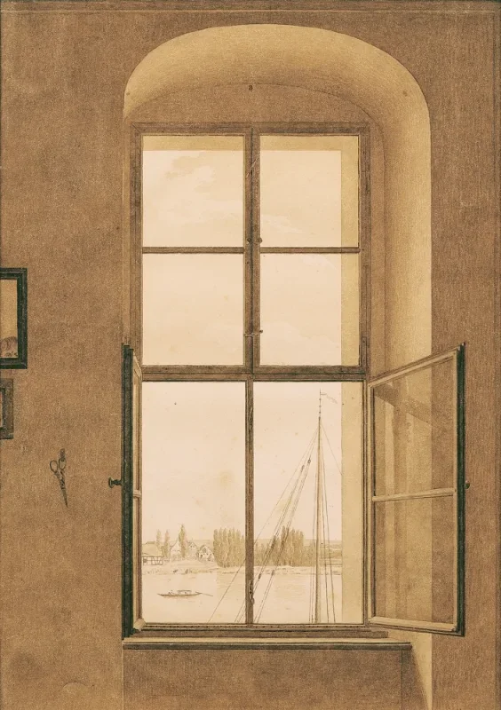Caspar David Friedrich | Udsigt fra kunstnerens atelier - 1805 | Indrammet kunsttryk | Romantic | formida