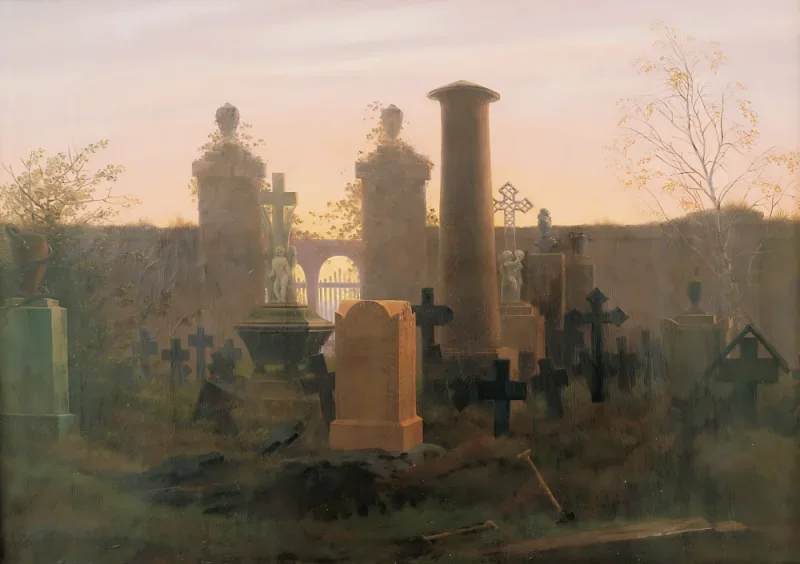 Caspar David Friedrich | Kügelgens Grab - 1821 | Gerahmter Kunstdruck | Romantik | formida