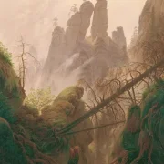 Caspar David Friedrich | Felsenlandschaft im Elbsandsteingebirge - 1822 | Gerahmter Kunstdruck | Romantik | formida