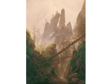 Caspar David Friedrich | Felsenlandschaft im Elbsandsteingebirge - 1822 | Gerahmter Kunstdruck | Romantik | formida
