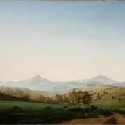 Caspar David Friedrich | Bøhmisk landskab med Milleschauer-bjerget - 1808 | Indrammet kunsttryk | Romantic | formida