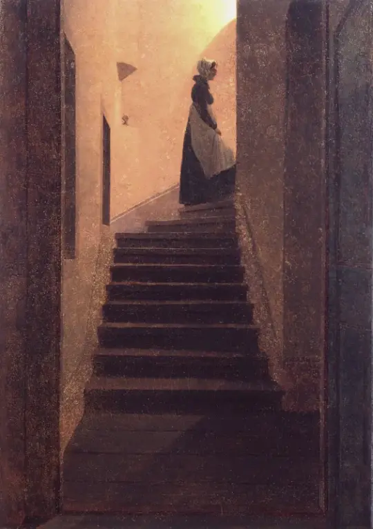 Caspar David Friedrich | Caroline på trappen - 1825 | Indrammet kunsttryk | Romantic | formida