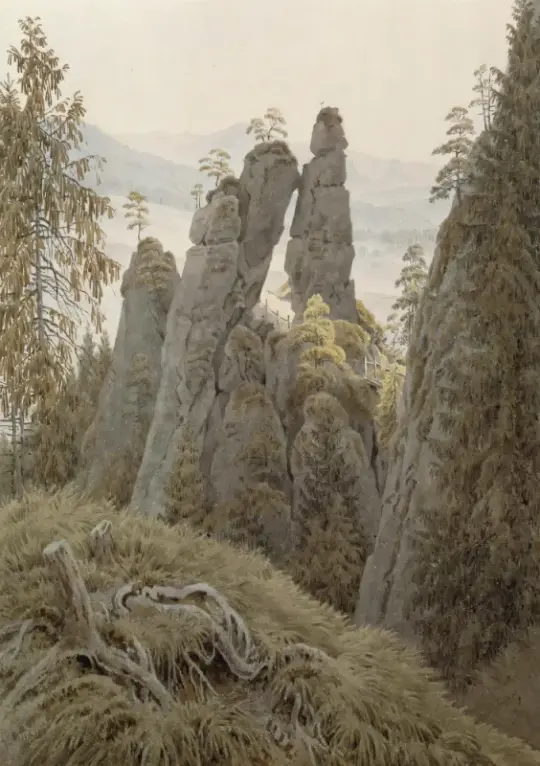 Caspar David Friedrich | Klippeporten i Neurathen - 1826 | Indrammet kunsttryk | Romantic | formida