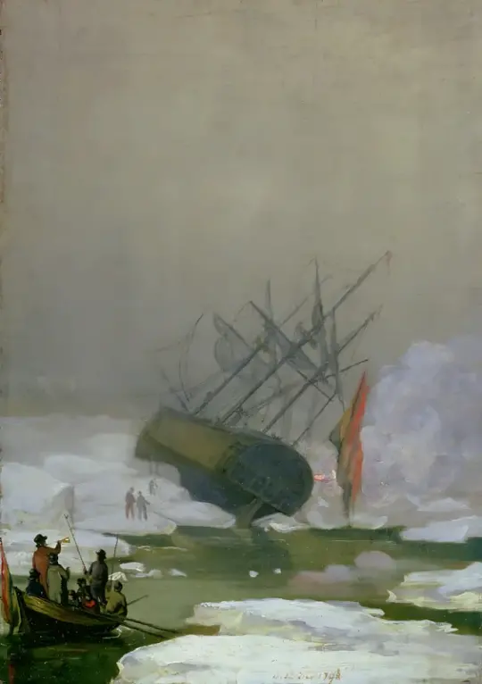 Caspar David Friedrich | Skib i Ishavet, 12. december 1798 | Indrammet kunsttryk | Romantic | formida