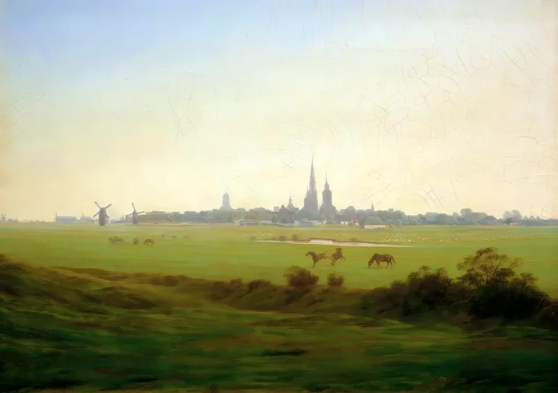Caspar David Friedrich | Enge nær Greifswald - 1815 | Indrammet kunsttryk | Romantic | formida