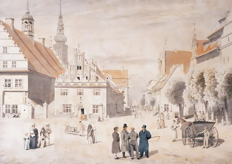 Caspar David Friedrich | Greifswald-markedet - 1818 | Indrammet kunsttryk | Romantic | formida