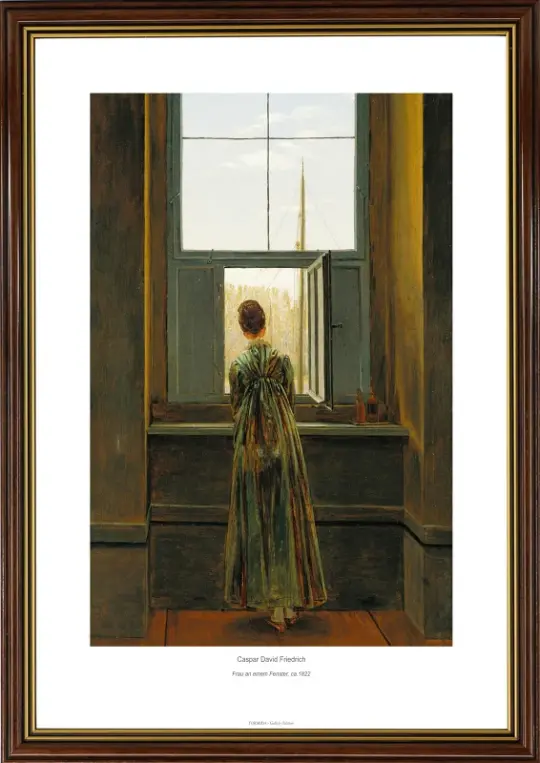 Caspar David Friedrich | Kvinde ved et vindue - 1822 | Gallery Edition | Indrammet kunsttryk | Romantic 