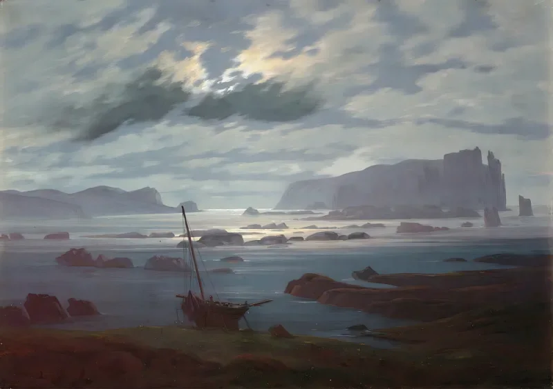 Caspar David Friedrich | Nordsøen i måneskin - 1823 | Indrammet kunsttryk | Romantic | formida