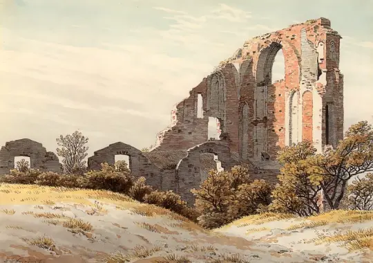 Caspar David Friedrich | Ruinerne af Eldena - 1825 | Indrammet kunsttryk | Romantic | formida
