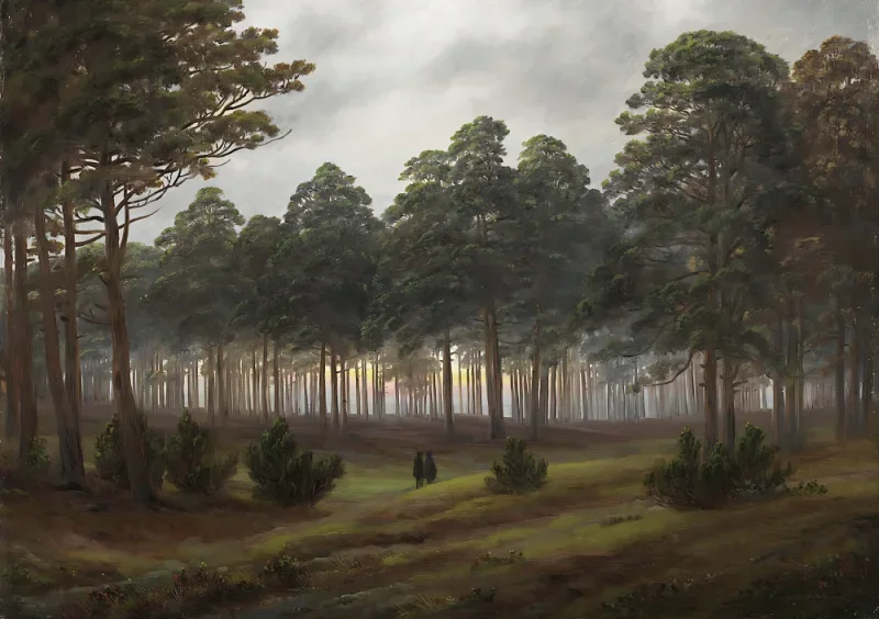 Caspar David Friedrich | Aften - 1822 | Indrammet kunsttryk | Romantic | formida