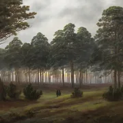 Caspar David Friedrich | Aften - 1822 | Indrammet kunsttryk | Romantic | formida