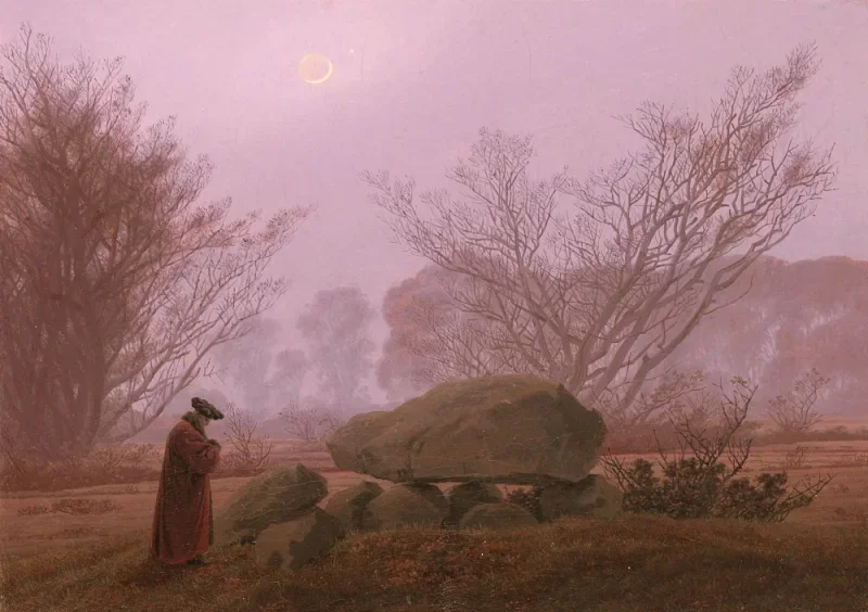 Caspar David Friedrich | Ein Abendspaziergang - 1835 | Gerahmter Kunstdruck | Romantik | formida