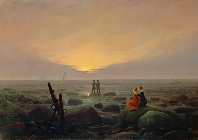 Caspar David Friedrich | Måneopgang over havet - 1821 | Indrammet kunsttryk | Romantic | formida