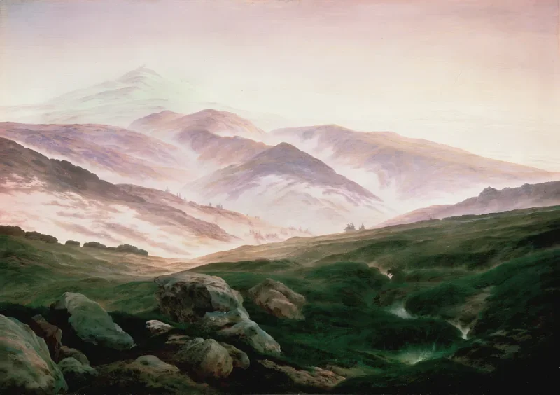 Caspar David Friedrich | Minde om de Kæmpebjerge - 1835 | Indrammet kunsttryk | Romantic | formida
