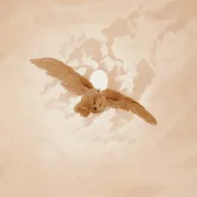 Caspar David Friedrich | Eule fliegt im mondbeschienenen Himmel - 1836 | Gerahmter Kunstdruck | Romantik | formida