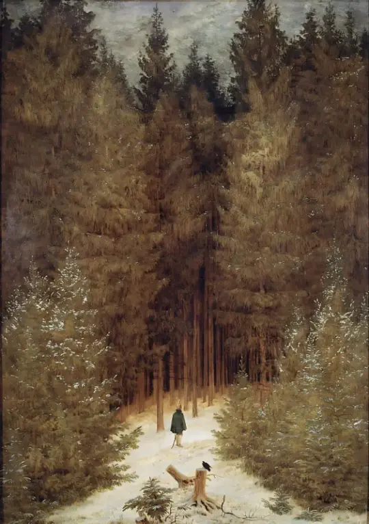 Caspar David Friedrich | Jægere i skoven - 1814 | Indrammet kunsttryk | Romantic | formida