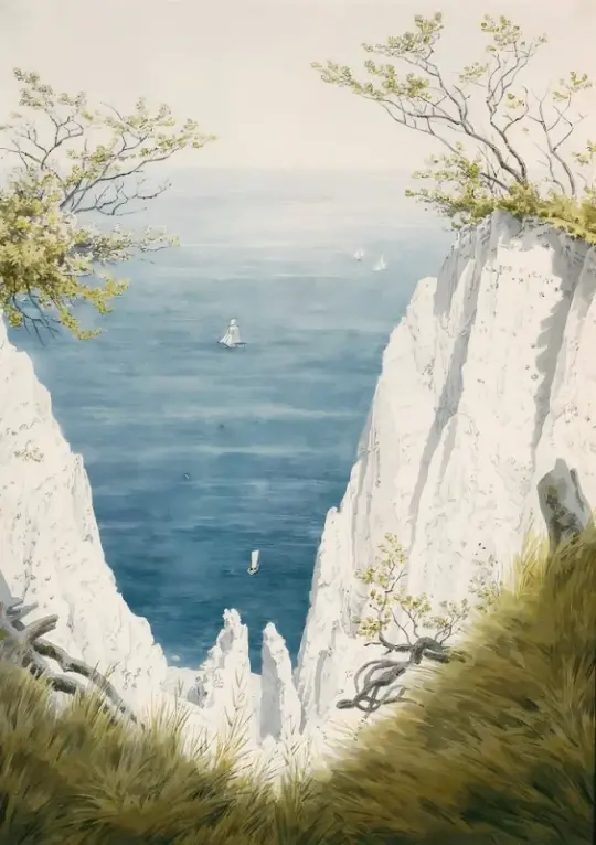 Caspar David Friedrich | Kridtklipper på Rügen - 1826 | Indrammet kunsttryk | Romantic | formida
