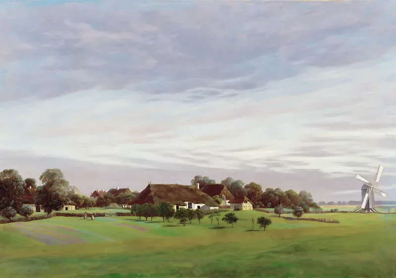 Caspar David Friedrich | Flache Landschaft - 1823 | Gerahmter Kunstdruck | Romantik | formida