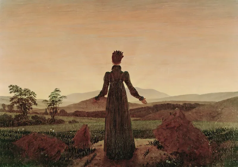 Caspar David Friedrich | Kvinde ved daggry - 1818 | Indrammet kunsttryk | Romantic | formida