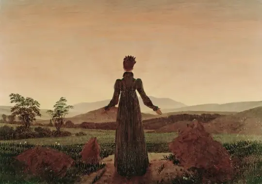 Caspar David Friedrich | Kvinde ved daggry - 1818 | Indrammet kunsttryk | Romantic | formida