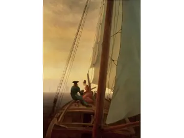 Caspar David Friedrich | An Bord eines Segelschiffs - 1819 | Gerahmter Kunstdruck | Romantik | formida