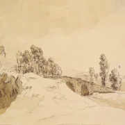 Caspar David Friedrich | Landskab med bro - 1799 | Indrammet kunsttryk | Romantic | formida