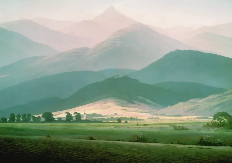 Caspar David Friedrich | Landskab i Riesengebirge - 1810 | Indrammet kunsttryk | Romantic | formida